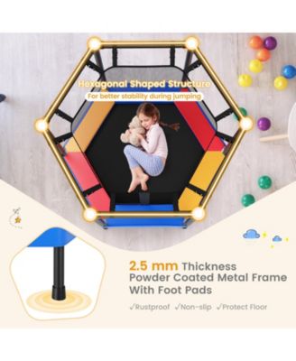 Hexagonal Kids Trampoline With Foam Padded Handrails