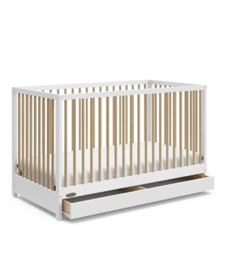 Teddi 5-in-1 Convertible Crib with Drawer - White with Driftwood