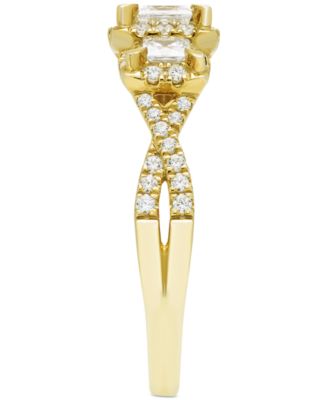 Diamond Three Stone Ring (1 ct. t.w.) in 14k Yellow Gold