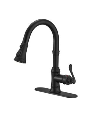 Single-Handle Pull-Down Sprayer 3 Spray High Arc Kitchen Faucet With Deck Plate