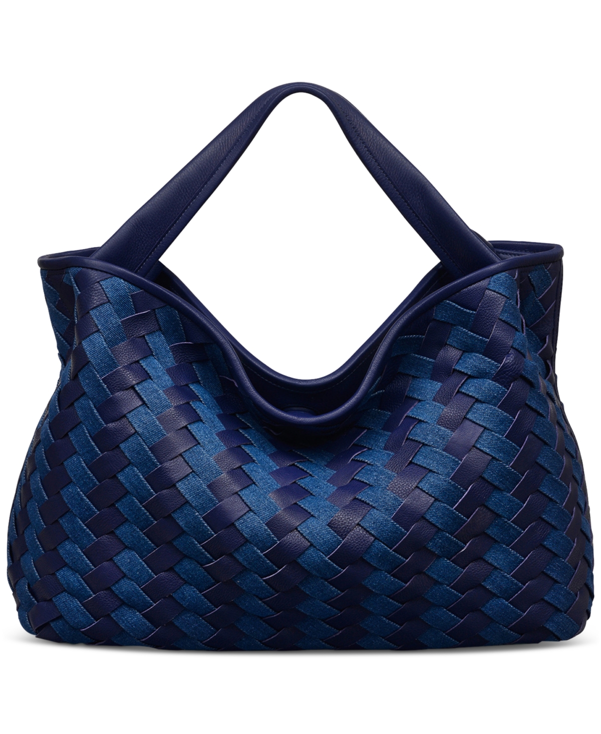Radley London Devonshire Row Denim Large Open Top Grab Bag In Purple