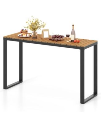 Outdoor Rectangle Console Table with Long-Lasting WPC Tabletop