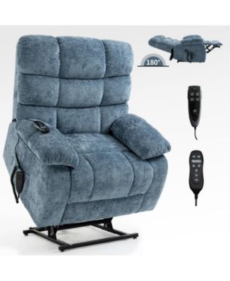 Lift Recliner Chair Heat Massage Dual Motor Infinite Position Up to 350 LBS Large Electric Power Lift Recliners with Power-Remote and Heavy duty