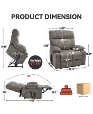 Dual Motor Chenille Power Lift Recliner Chair with Infinite Position
