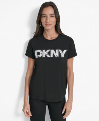 DKNY - Women's Newspaper Logo Crewneck T-Shirt