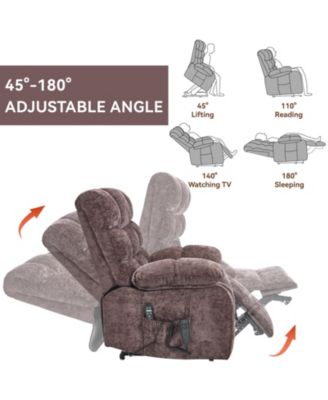 Lift Recliner Chair Heat Massage Dual Motor Infinite Position Up to 350 LBS Large Electric Power Lift Recliners with Power-Remote and Heavy duty