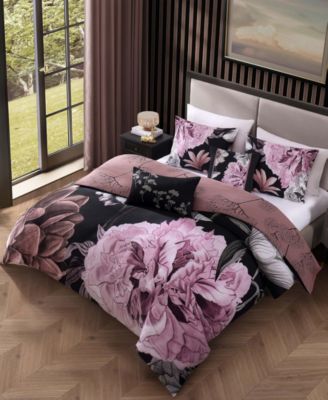 Midnight Meadow Bedding 100% Cotton 5 Piece Queen Size Reversible Comforter Set