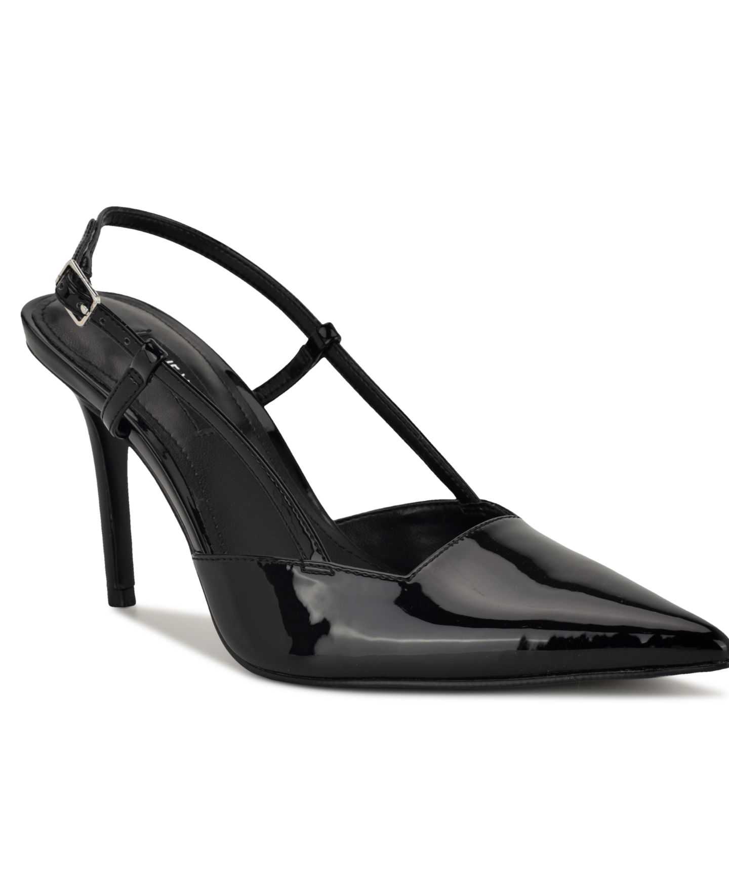 Женские туфли Nine West Mianda Slingback Stiletto Pumps, цвет: Чёрный лаковый — фото 1