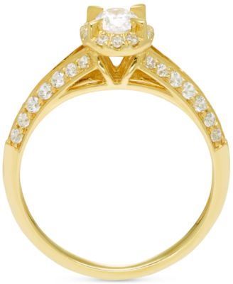 Diamond Oval Halo Split Shank Engagement Ring (3/4 ct. t.w.) in 14k Gold