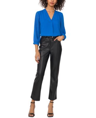 Women's Striped V-Neck 3/4-Sleeve Top