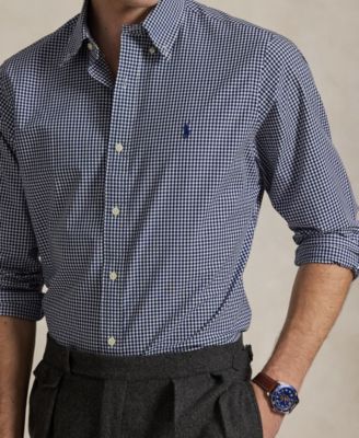 Men's Classic-Fit Gingham Stretch Poplin Shirt