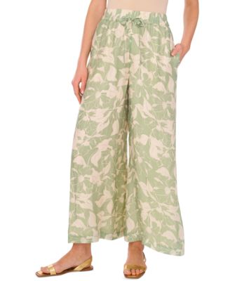 Vince Camuto - Women's Vine-Print Wide-Leg Pull-On Pants