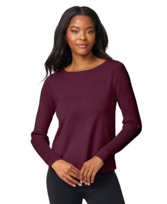 Melissa Paige Womens Boat Neck Long Sleeve Sweater Pxs 3x In Brown