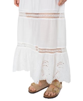 Juniors' Castaway Cotton Pull-On Maxi Skirt