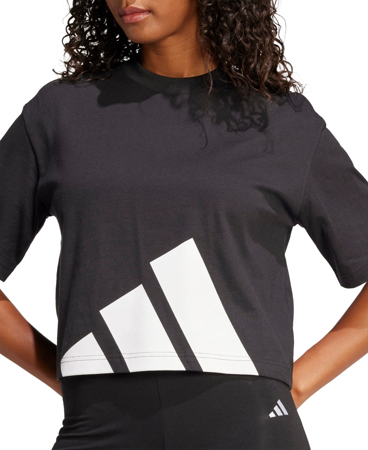 Adidas Originals Women's Cotton Logo Boxy Short-sleeve T-shirt In Black