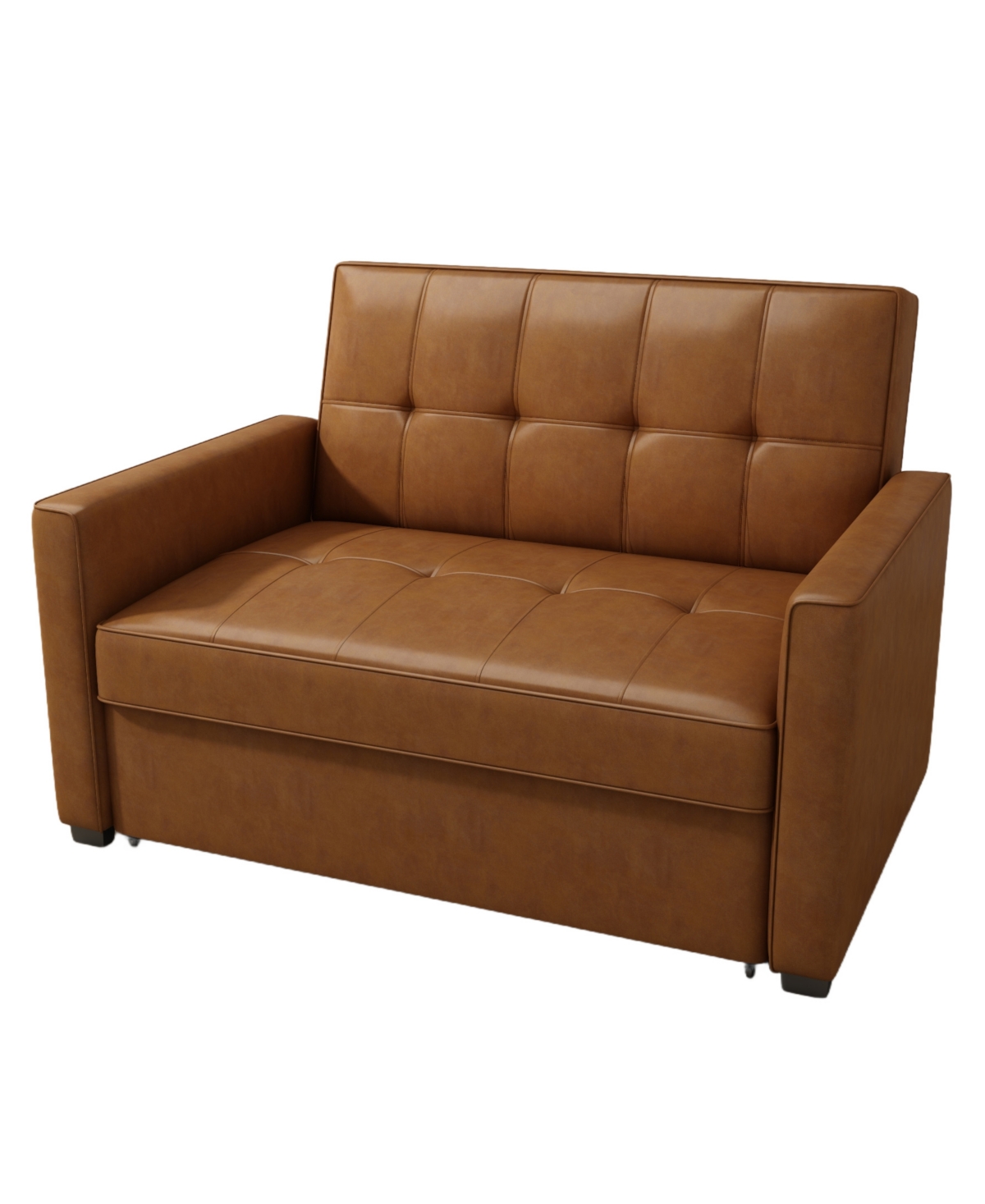 Gold Sparrow 51" Faux Leather Chandler Convertible Loveseat Bed, Created for Macy's
