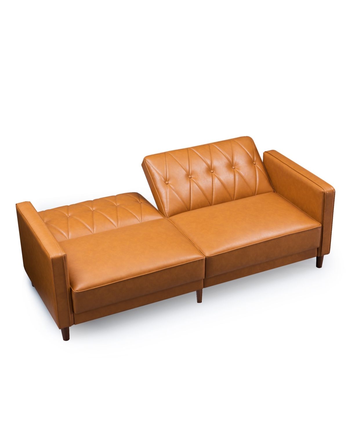 Gold Sparrow 77" Faux Leather Victoria Convertible Sofa Bed, Created For Macy's
