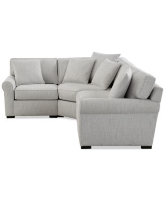 Radley Roll Arm 115" 4-Pc. Fabric L Sectional with Wedge, Exclusively at Macy's