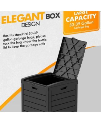 31 Gallon Large Outdoor Trash Can with Lid and Liquid Drawer