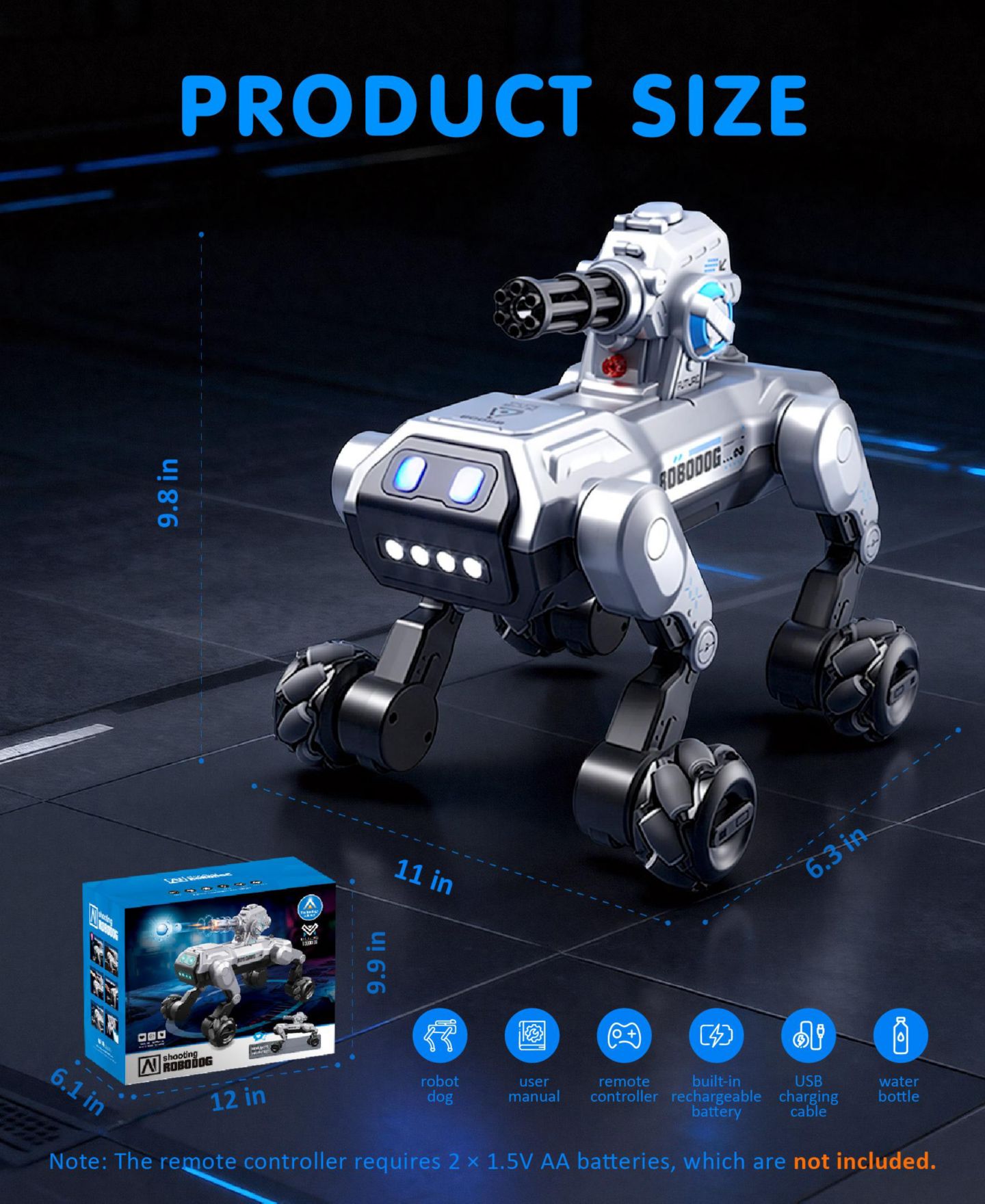 Детская игрушка SUGIFT Intelligent RC Robot Dog Toy with Voice Control LED Lights and Touch Sensors — фото 4