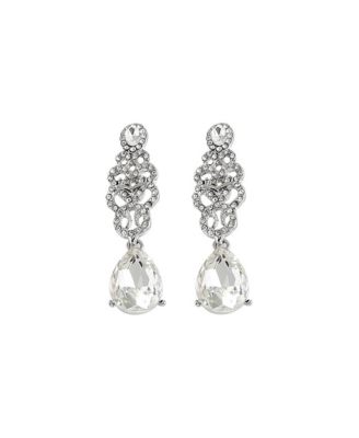 Womens Black Dazzling Drop Earrings