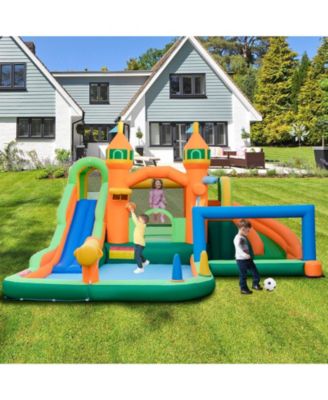 Kids Inflatable Water Slide with Soccer Gate and 750W Blower