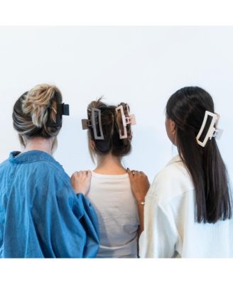 Extra Large Rectangular Claw Clip - Brown