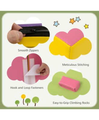 Kids 6-Piece Foam Climbing Blocks with Hook and Loop Fasteners