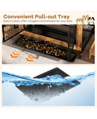 Industrial Dog Kennel Dog Crate Furniture with Storage Shelves