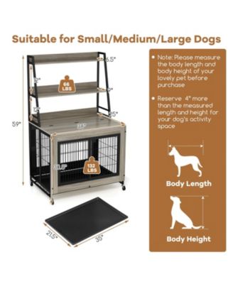 Industrial Dog Kennel Dog Crate Furniture with Storage Shelves