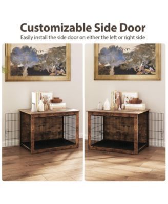 Dog Crate Furniture with Cushion and Double Doors for Small/Medium Dogs