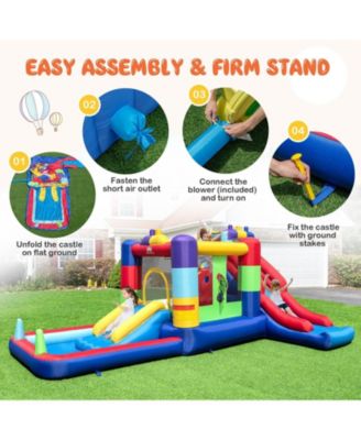 Inflatable Bounce House with 680W Blower and Ball Pit