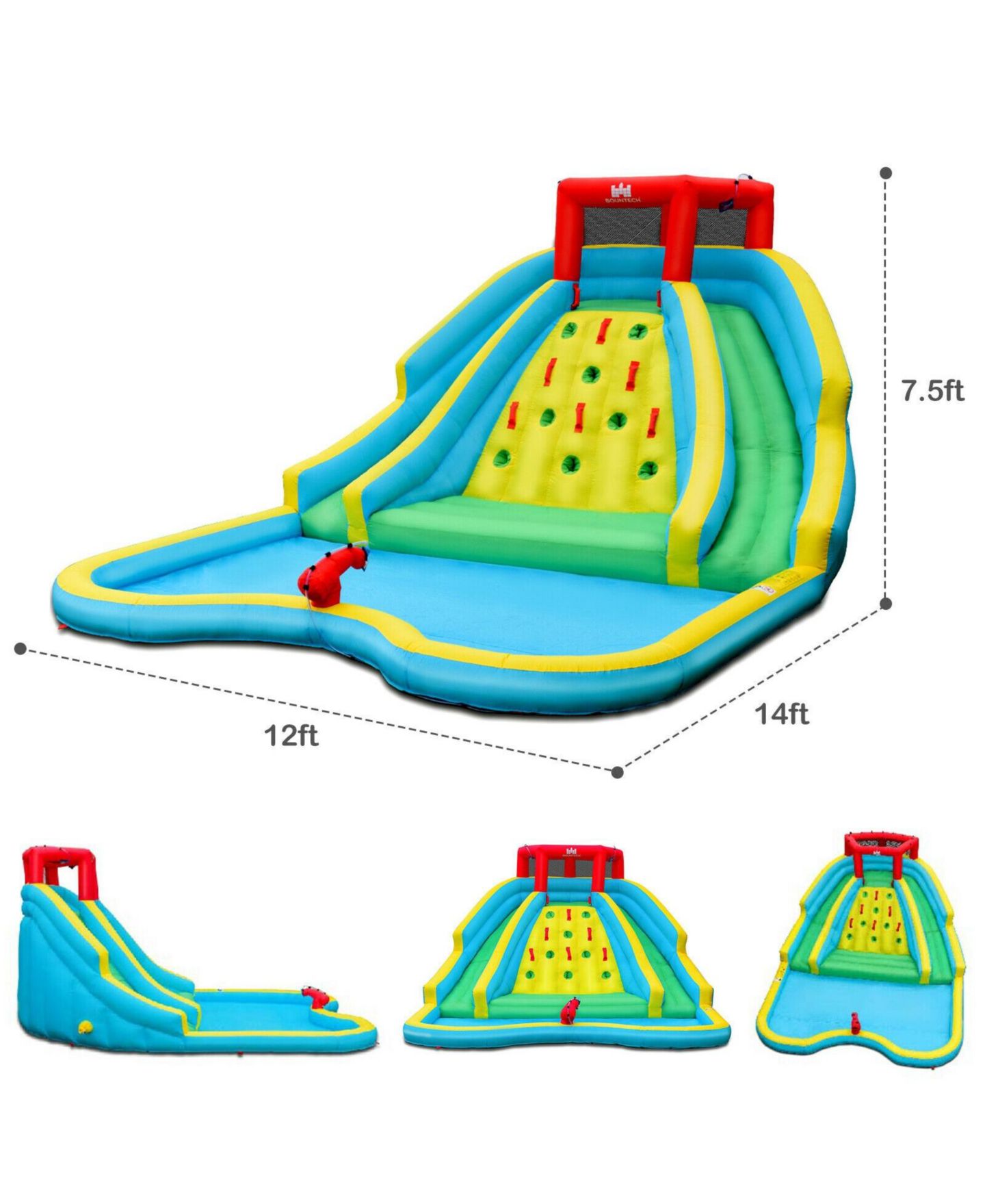 Детская игрушка Mecale Double-Side Inflatable Water Slide Park with Climbing Wall, Ages 3-8, цвет: Синий — фото 3