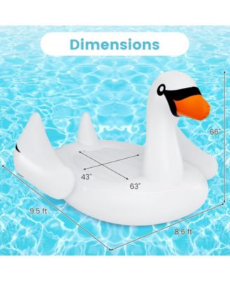  Giant Inflatable Swan Floating Island 4-Person Pool Float with 4 Cups Holders