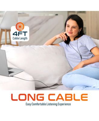 15EC computer earbuds with microphone, Wired Headphones UBC C, USB Type C Earphones with In-Line Remote Control, usb c wired earbuds for iphone, Android Cell Phones, MacBook, iPad, 4ft - Black