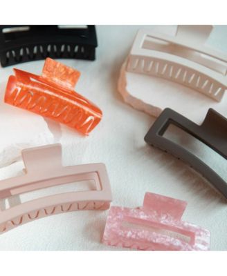 Large Rectangle Claw Clip - Pink