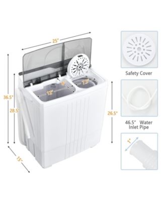 Twin Tub Portable Washing Machine with Timer Control and Drain Pump for Apartment