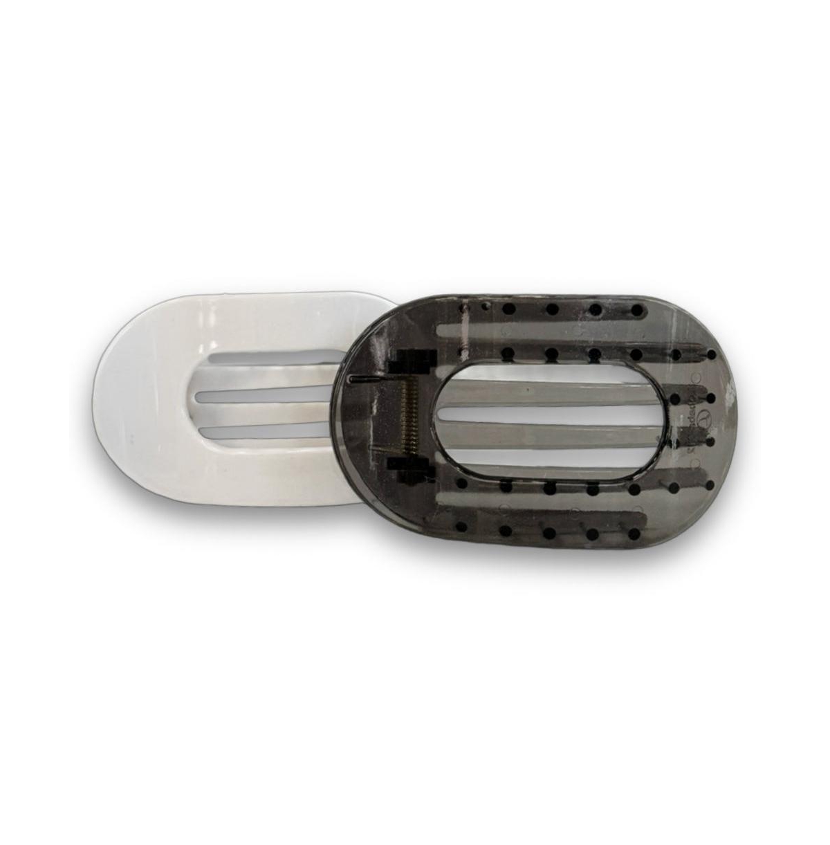 Large Oval Clip Set of 2 - Grey + White