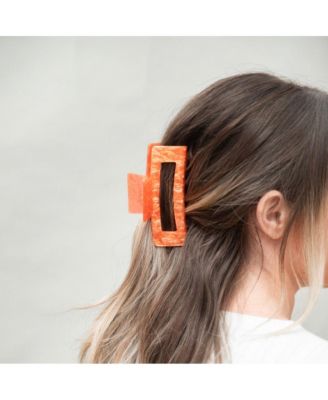 Large Rectangle Claw Clip - Orange
