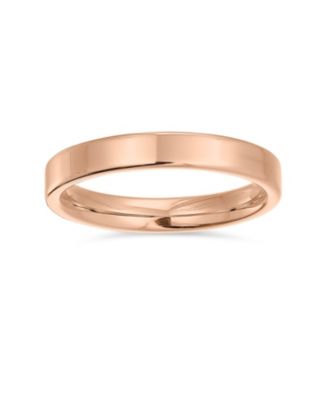 Plain Simple Thin Flat Band Rings Polished Titanium Comfort Fit 3MM
