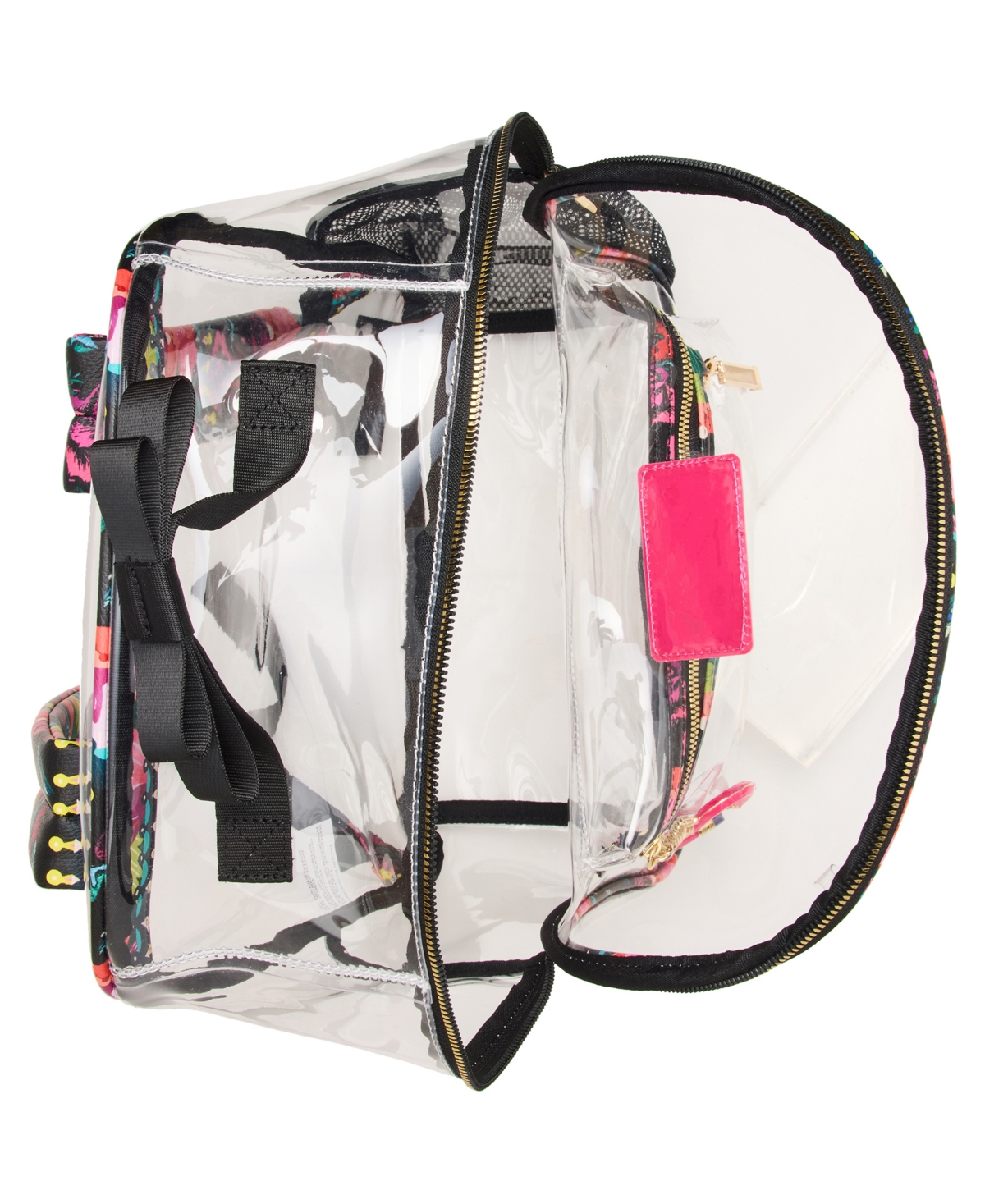 Betsey Johnson Wild Child Clear Large Backpack With Pouch In Multi
