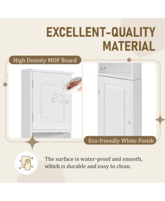 CASAINC 66.9"H Tall P2-Grade MDF 2 Doors, Adjustable Shelves, Multi-Functional Storage Corner Cabinet