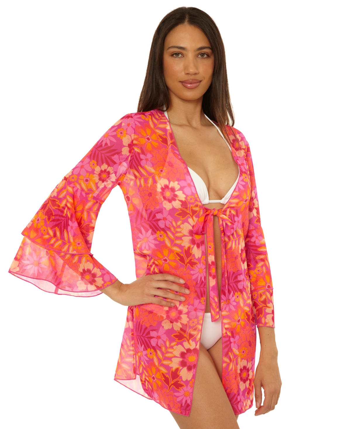 Becca Copacabana Chiffon Cover-up Tunic In Multi
