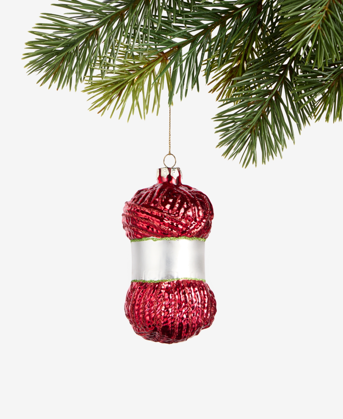 Holiday Lane Eclectic Charm Red Knitting Yarn Ornament, Macy's Exclusive In Transparent