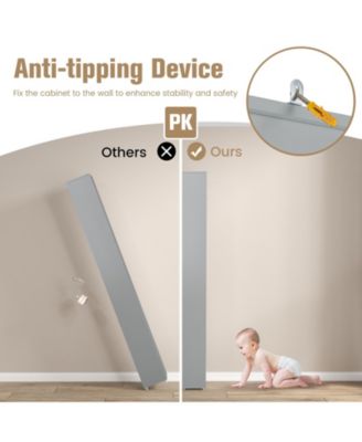 Freestanding Slim Bathroom Cabinet with Drawer and Adjustable Shelves