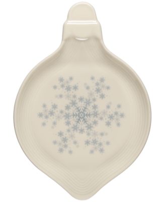 Linen Snowflakes Ornament-Shaped Plate, Exclusively at Macy's