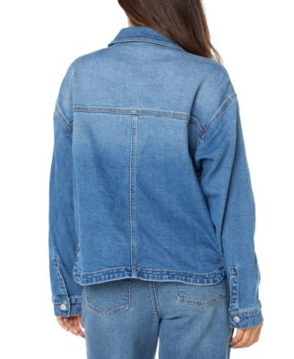 Juniors' Oversized Denim Shirt Jacket 