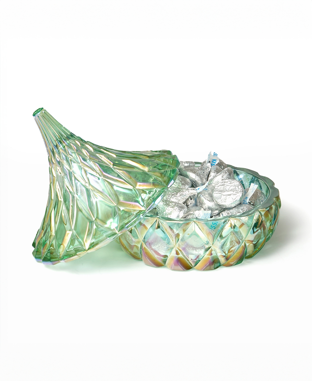 Godinger Candy Dish, Iridescent Hershey's Kiss In Green
