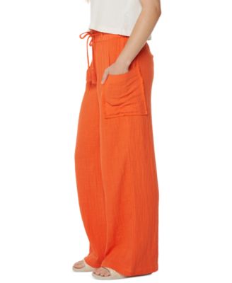 Juniors' Sea Goldie Wide-Leg Cotton Pants