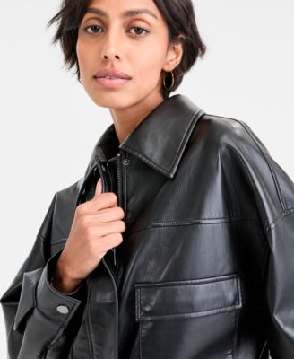 Women's Flaminia Cropped Faux-Leather Jacket
